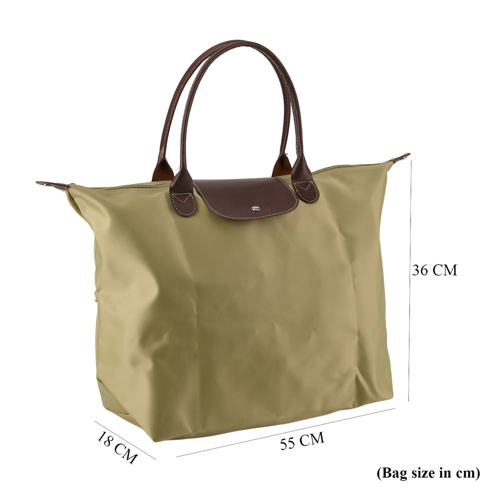 Styled By Nylon Patterned Tote Bag (Size 55x36x18 cm) - Olive_8477794_7