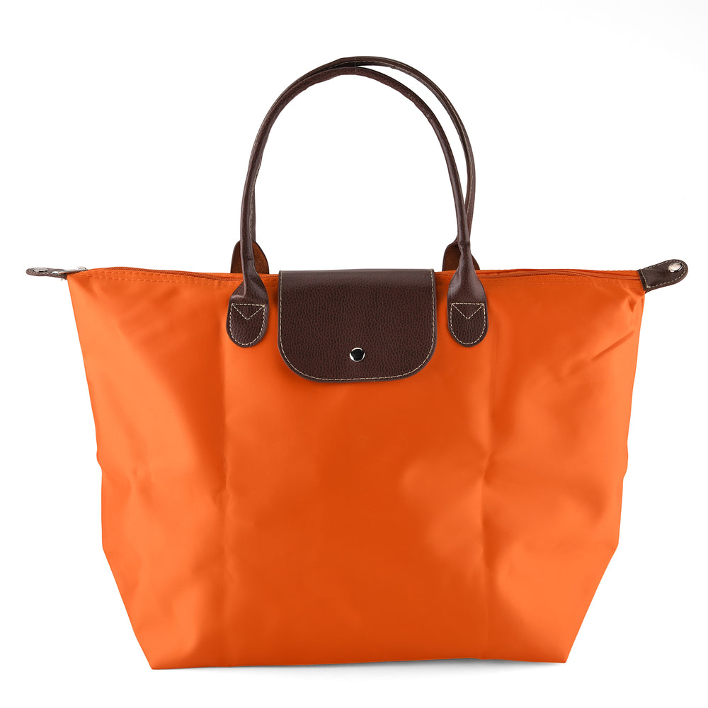 Styled By Nylon Patterned Tote Bag (Size 55x36x18 cm) - Orange_8477795