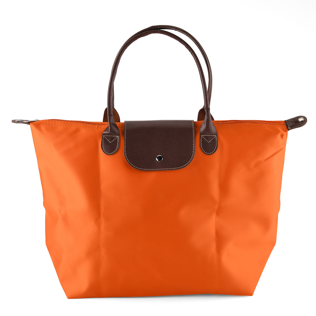 Styled By Nylon Patterned Tote Bag (Size 55x36x18 cm) - Orange_8477795