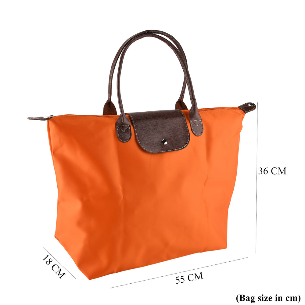 Styled By Nylon Patterned Tote Bag (Size 55x36x18 cm) - Orange_8477795_7