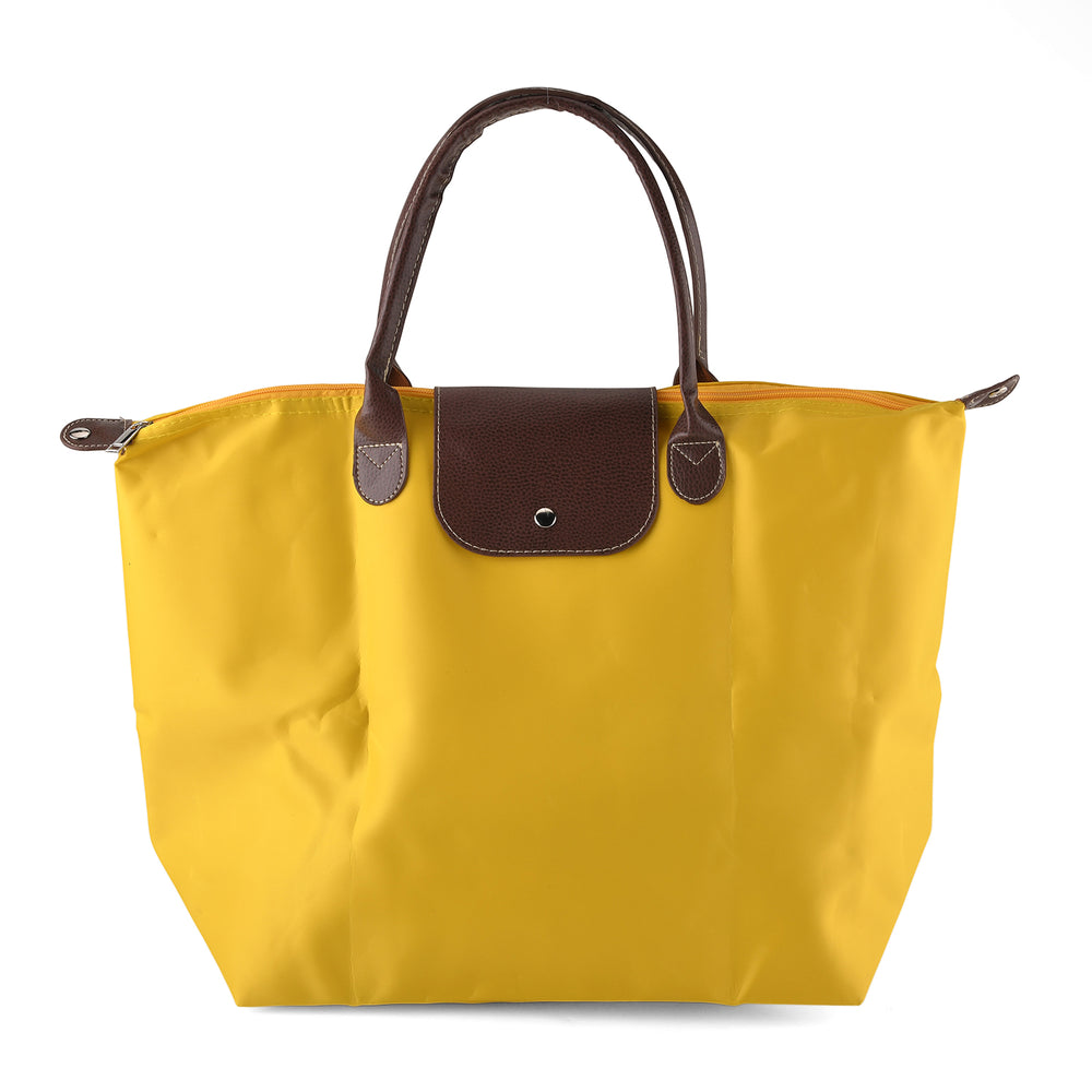 Styled By Nylon Patterned Tote Bag (Size 55x36x18 cm) - Yellow_8477796