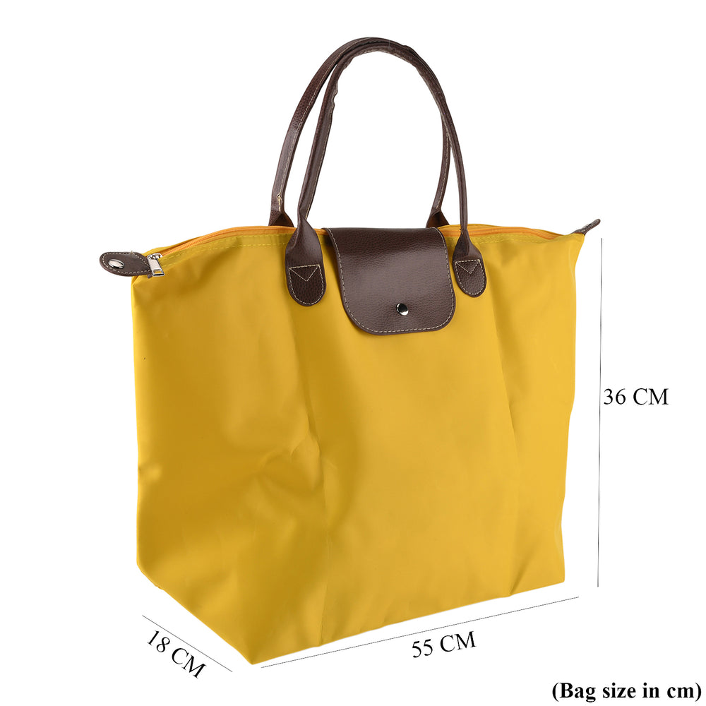 Styled By Nylon Patterned Tote Bag (Size 55x36x18 cm) - Yellow_8477796_7