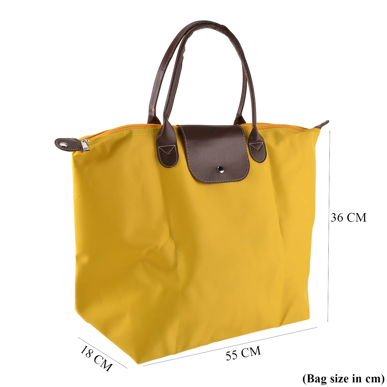 Styled By Nylon Patterned Tote Bag (Size 55x36x18 cm) - Yellow_8477796_7