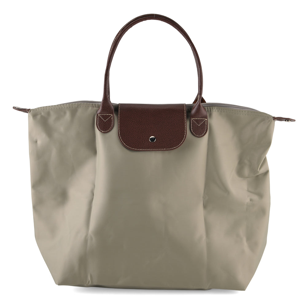 Styled By Nylon Patterned Tote Bag (Size 55x36x18 cm) - Grey_8477797