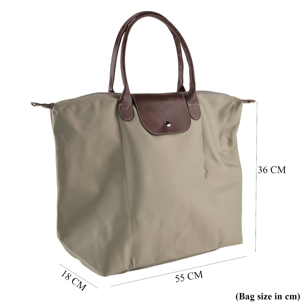 Styled By Nylon Patterned Tote Bag (Size 55x36x18 cm) - Grey_8477797_7
