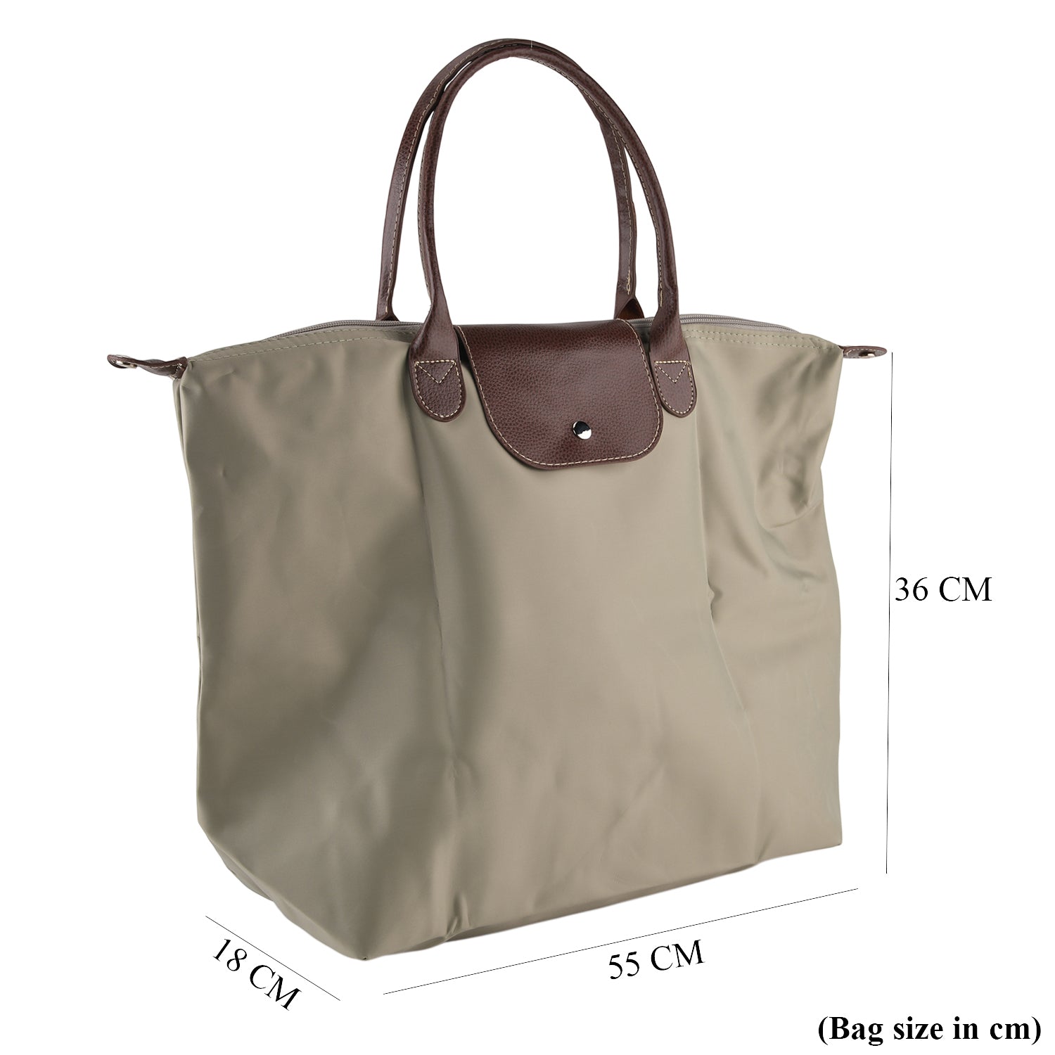Styled By Nylon Patterned Tote Bag (Size 55x36x18 cm) - Grey_8477797_7