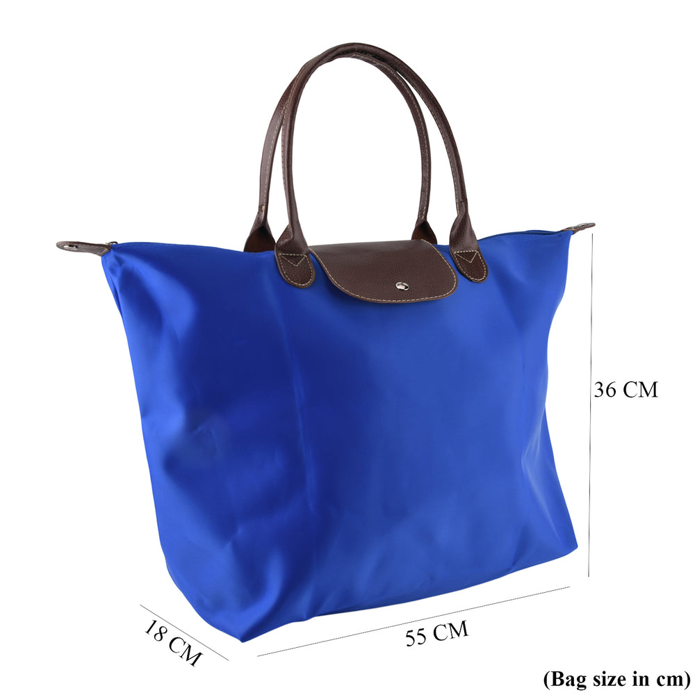 Styled By Nylon Patterned Tote Bag (Size 55x36x18 cm) - Blue_8477798_7