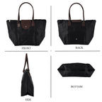Nylon Patterned Tote Bag (Size 42x26x16 cm) - Black_8477913_4