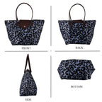 Nylon Patterned Tote Bag (Size 42x26x16 cm) - Black_8477913_6