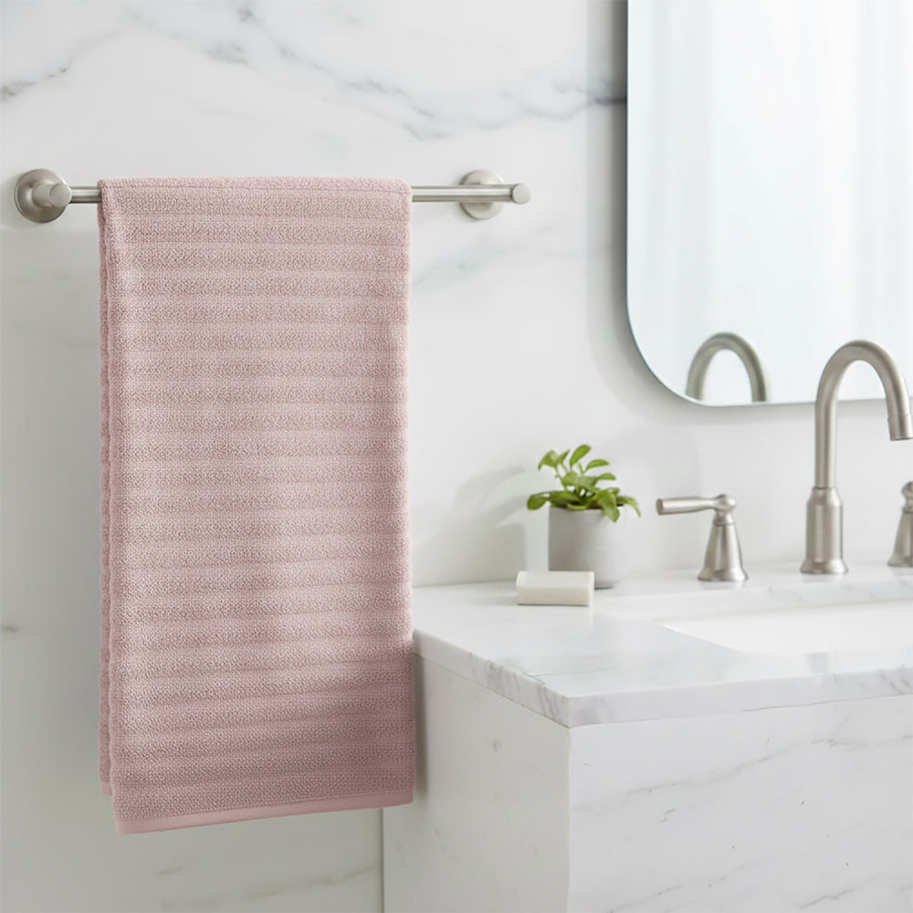 LIVMORE Cotton Patterned Towel (Size 140x1 cm) - Lavender_8478078_1