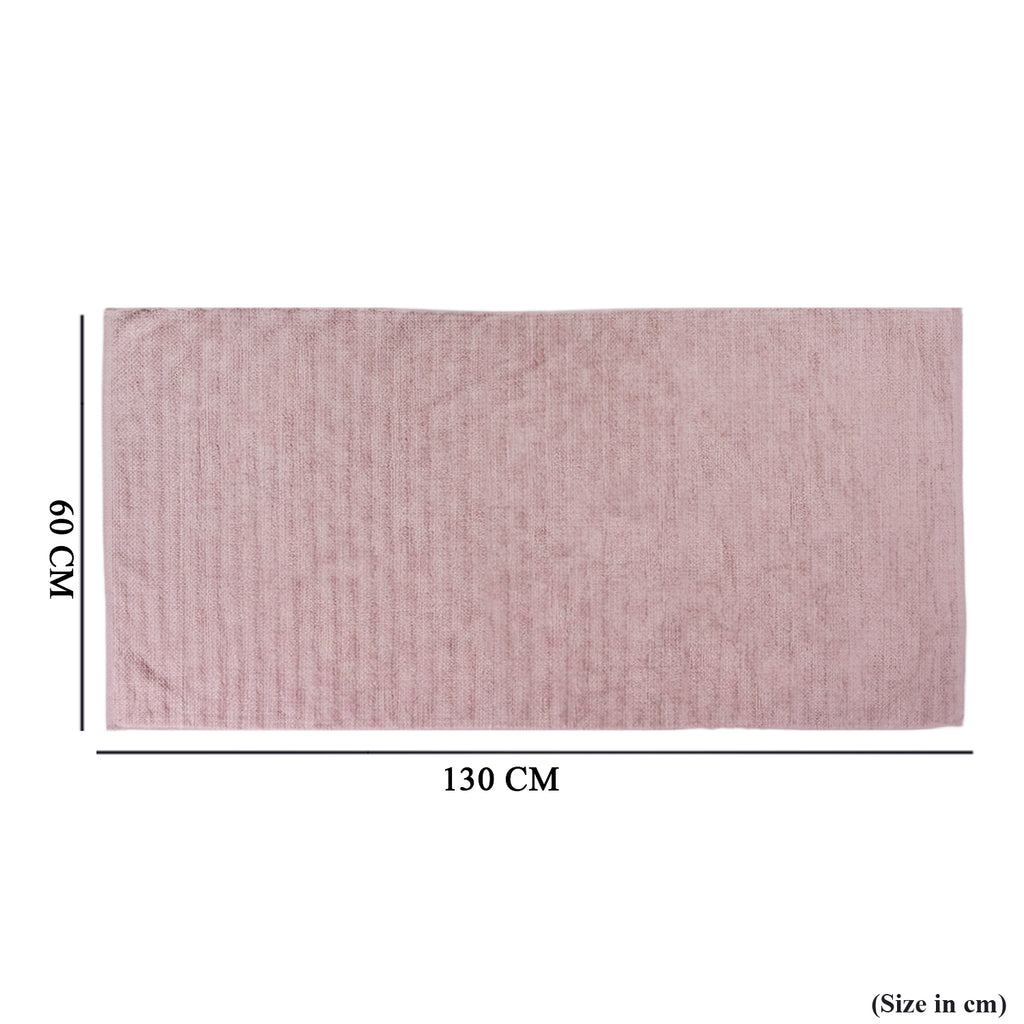 LIVMORE Cotton Patterned Towel (Size 140x1 cm) - Lavender_8478078_4
