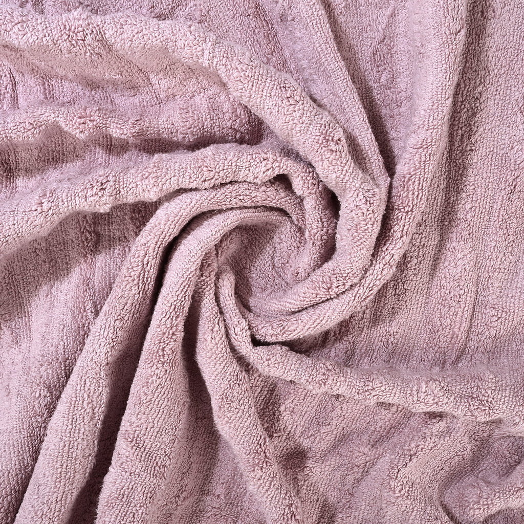 LIVMORE Cotton Patterned Towel (Size 140x1 cm) - Lavender_8478078_7