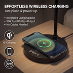 Groov-e 3-in-1 LED Desk Lamp with Wireless Speaker - Smartphone Charger - Black