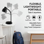Groov-e 3-in-1 LED Desk Lamp with Wireless Speaker - Smartphone Charger - Black