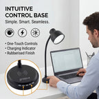 Groov-e 3-in-1 LED Desk Lamp with Wireless Speaker - Smartphone Charger - Black