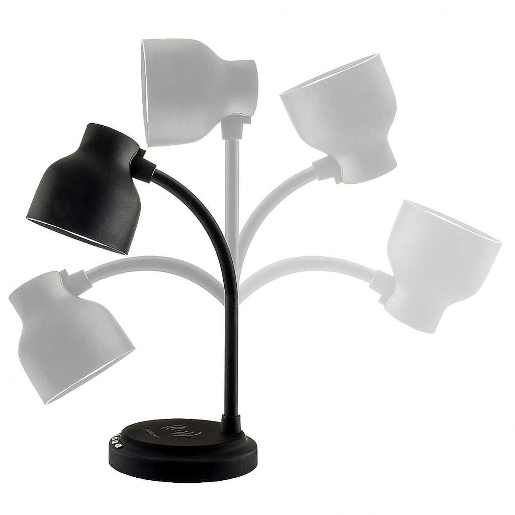 Groov-e 3-in-1 LED Desk Lamp with Wireless Speaker - Smartphone Charger - Black