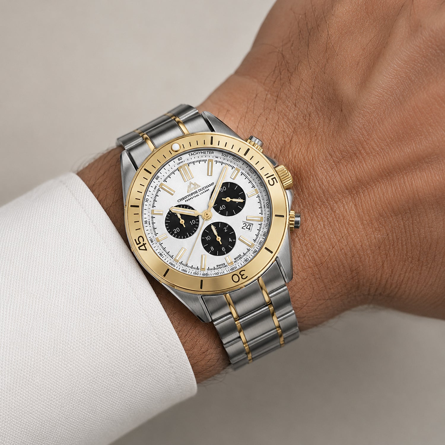 Christophe Duchamp Swiss Quartz Mens Watch in Stainless Steel - Silver_8478707_1