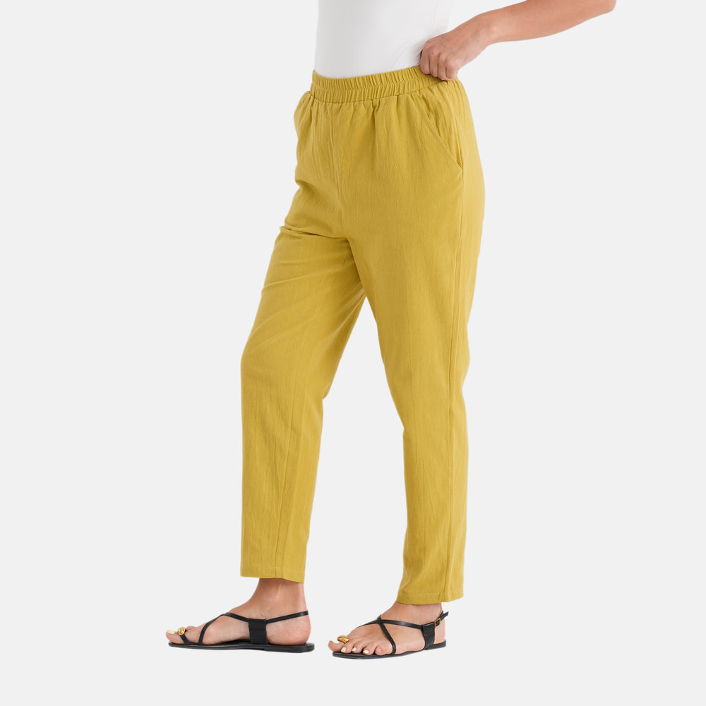 & Maisi 100% Cotton Capri Trousers (Size L) - Green_8478754_3