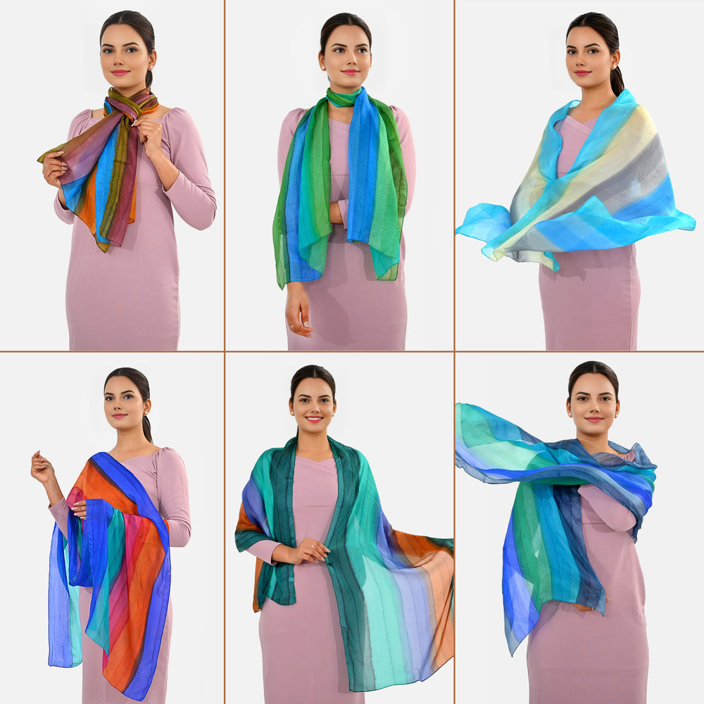 Valissiere Silk Printed Scarf (Size - One Size) - Multi Color_8479087_2