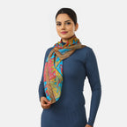 Valissiere Silk Printed Scarf (Size - One Size) - Yellow_8479231_2