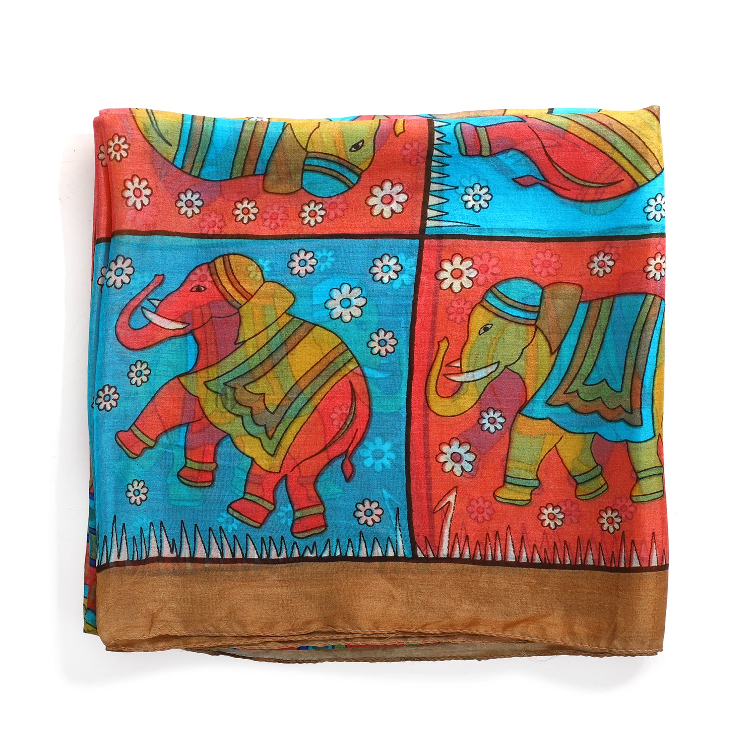 Valissiere Silk Printed Scarf (Size - One Size) - Yellow_8479231_4