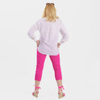 Pure and Natural Elasticated Waist Cropped Stretched Trousers with 20Inch Inseam (Size 20) - Rose Pink_8479625_4
