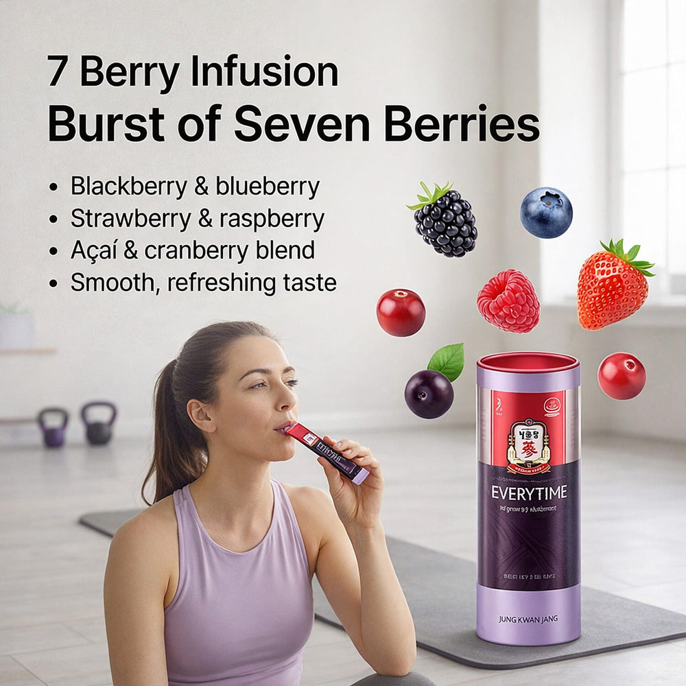 Jung Kwan Jang Korean Red Ginseng Everytime Seven Berry (7 Sticks - 10ml Each)
