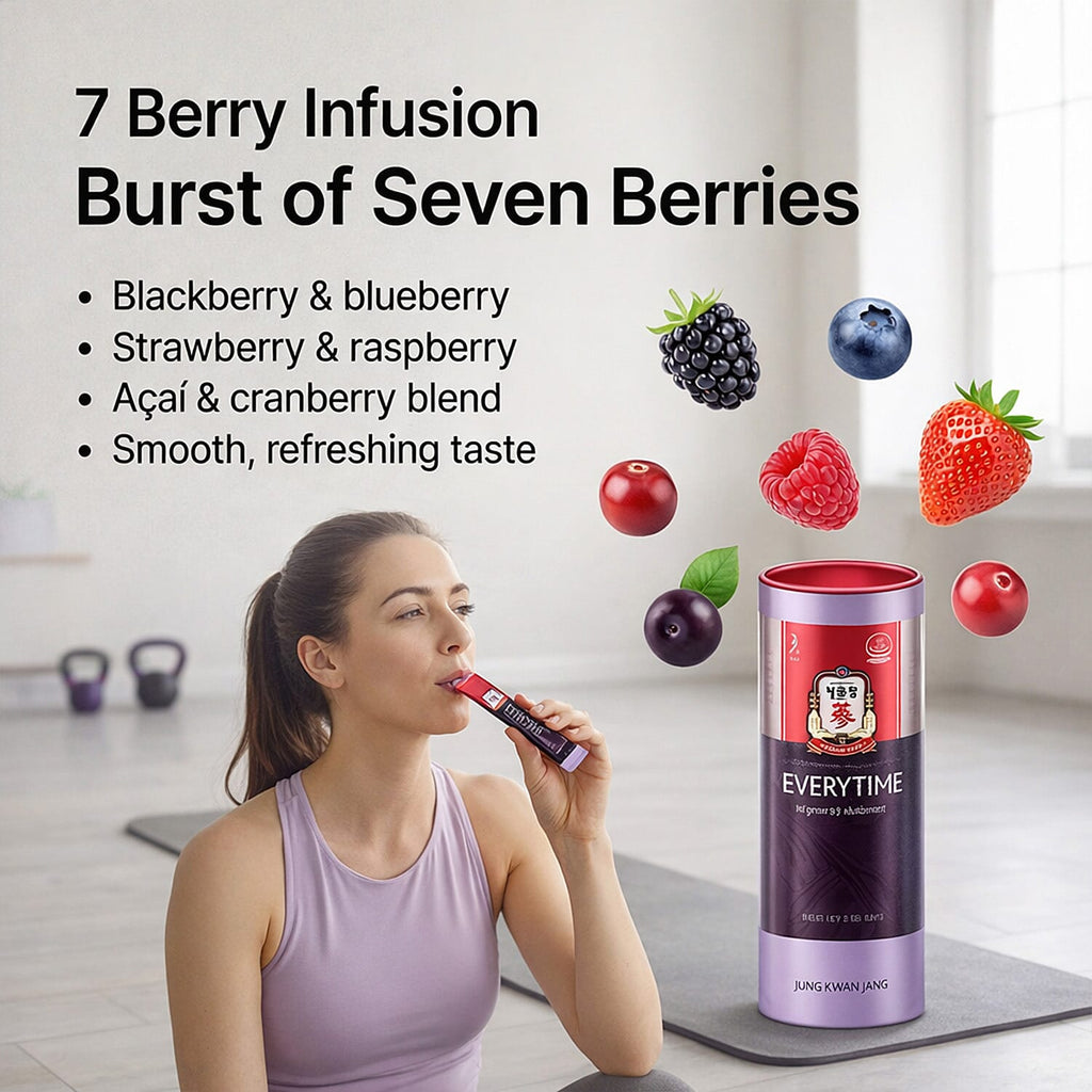 Jung Kwan Jang Korean Red Ginseng Everytime Seven Berry (7 Sticks - 10ml Each)