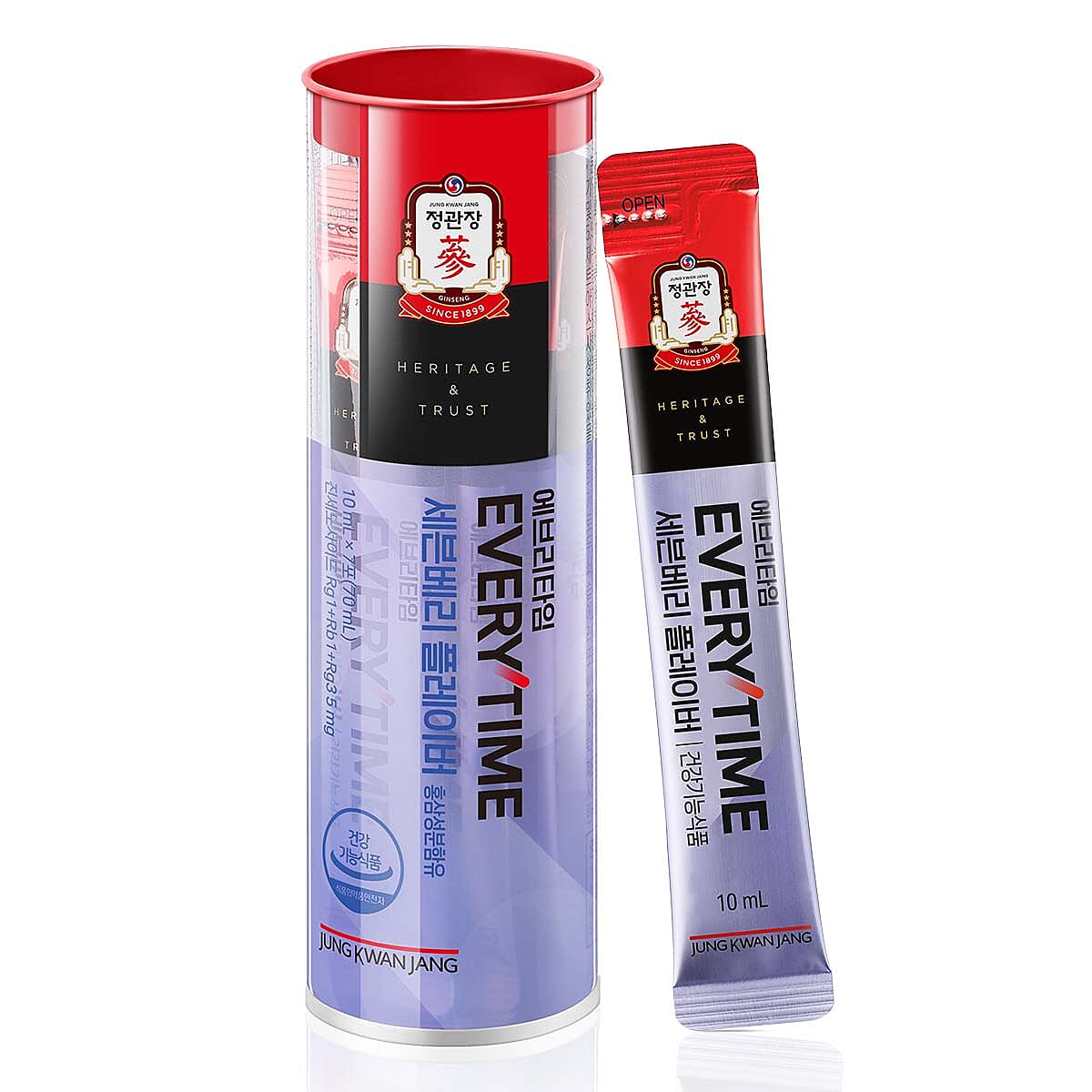 Jung Kwan Jang Korean Red Ginseng Everytime Seven Berry (7 Sticks - 10ml Each)