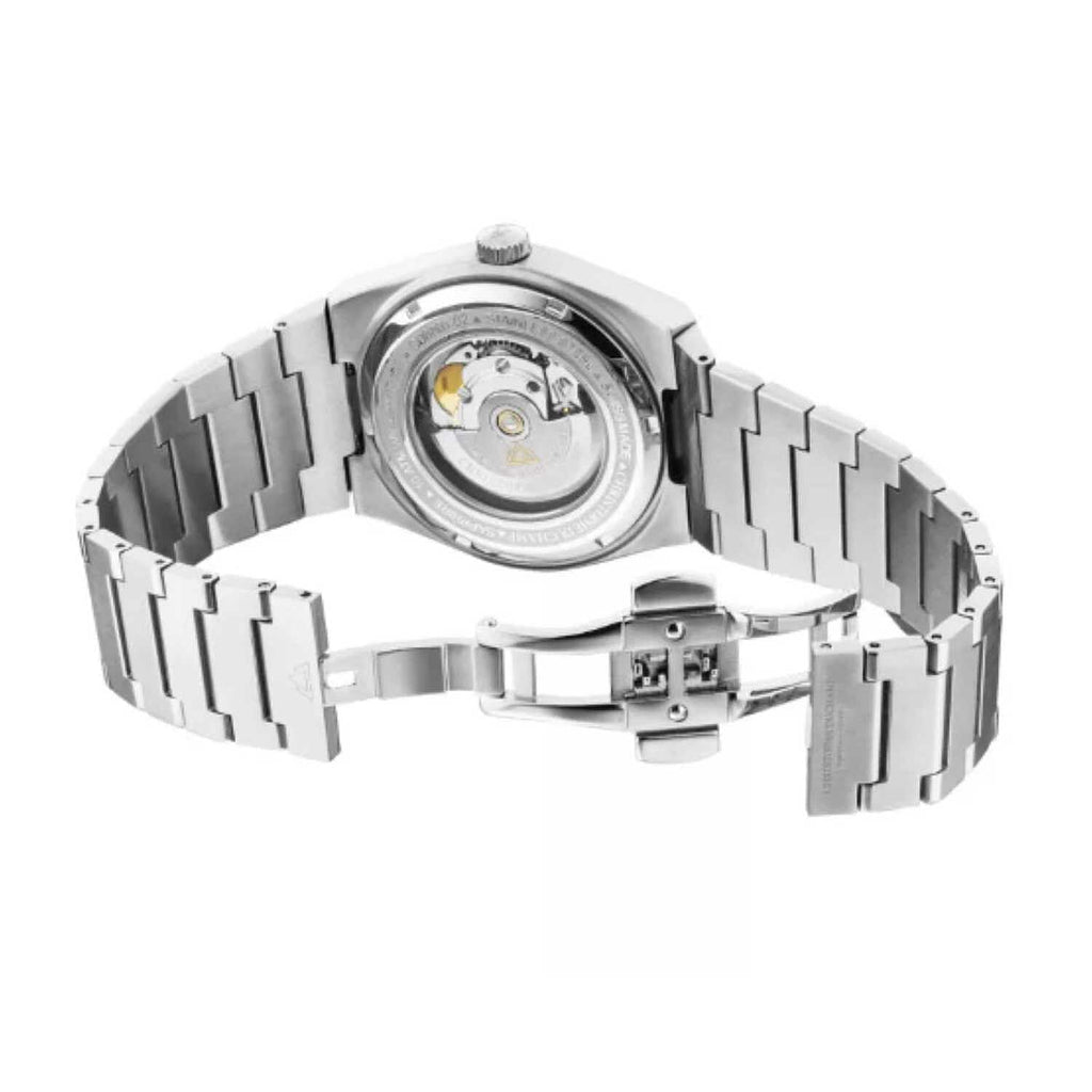 CHRISTOPHE DUCHAMP Attitude Auto Swiss Automatic 10ATM WR Blue Dial - Silver Case Mens Watch with Silver Stainless Steel Strap
