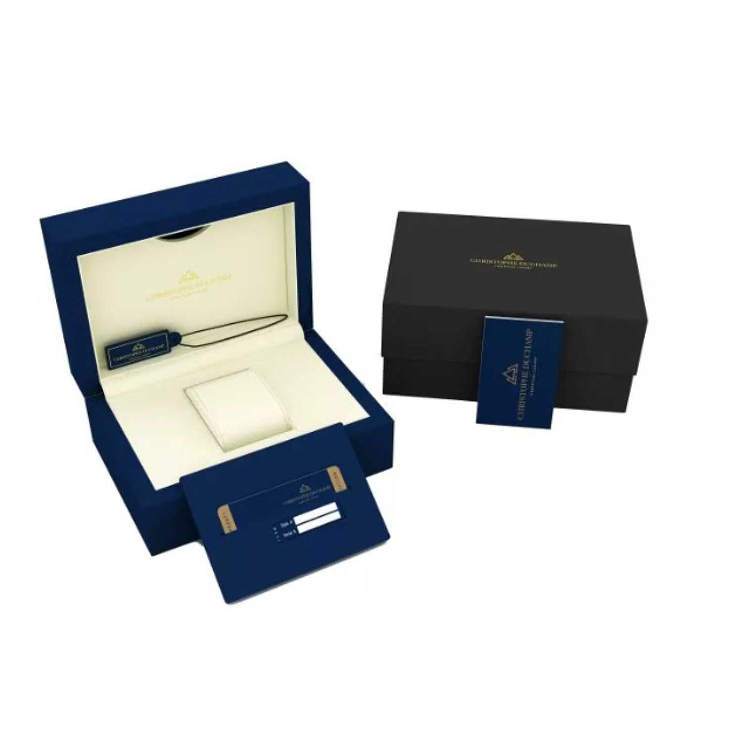 CHRISTOPHE DUCHAMP Attitude Auto Swiss Automatic 10ATM WR Blue Dial - Silver Case Mens Watch with Silver Stainless Steel Strap