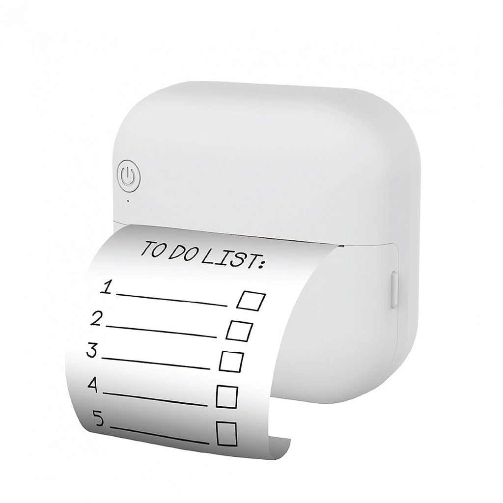 Groov-e Mini Wireless Thermal Printer - Portable 200 DPI Inkless Bluetooth Printer for iOS - Android, Includes 3 Paper Rolls - Rechargeable Battery