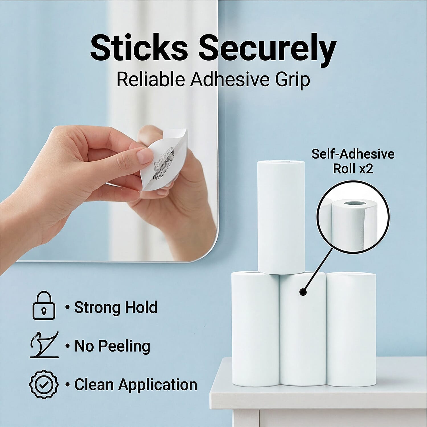 Groov-e Thermal Printer Refill Pack - 3 Rolls (57 x 25mm), Includes 1x White Paper - 2x Self-Adhesive Sticker Rolls
