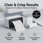 Groov-e Thermal Printer Refill Pack - 3 Rolls (57 x 25mm), Includes 1x White Paper - 2x Self-Adhesive Sticker Rolls
