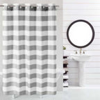 Striped Shower Curtain (180 x 188 cm) - White with Grey