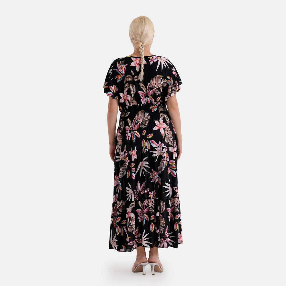 & Maisi Printed Dress (Size - One Size) - Black Pink_8480912_2