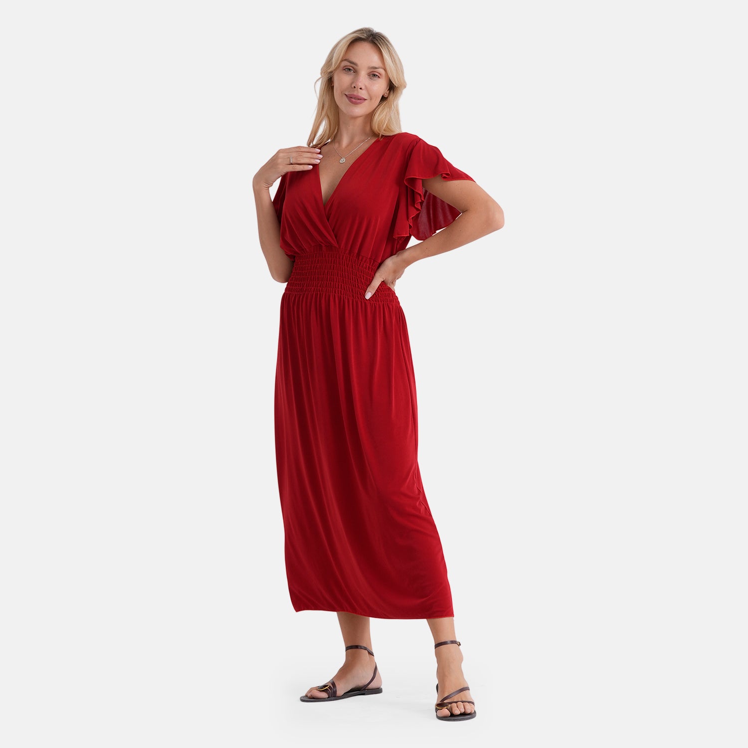 & Maisi Patterned Dress (Size - One Size) - Red_8480968_3