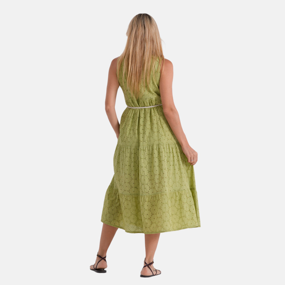 Valissiere Cotton Patterned Dress (Size - 20) - Green_8481097_2