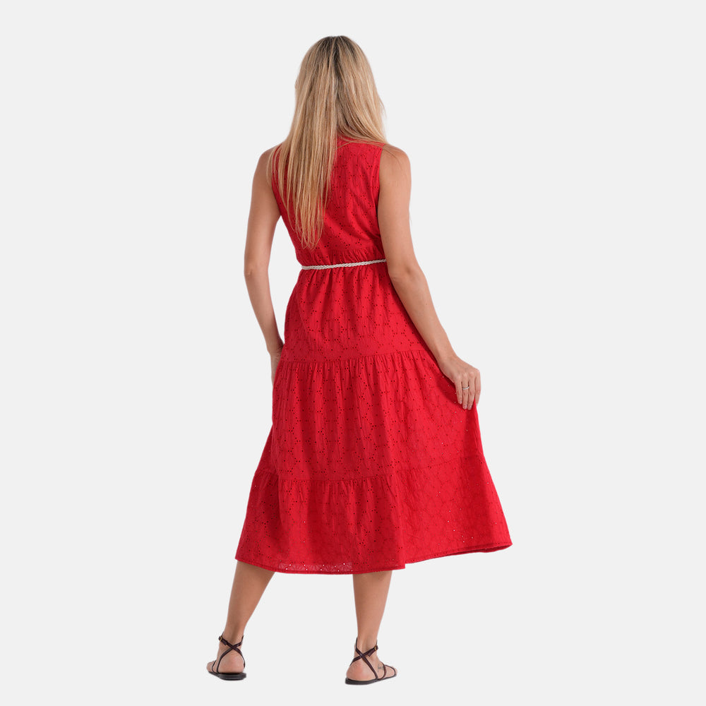 Valissiere Cotton Patterned Dress (Size - 20) - Red_8481102_2