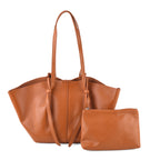Leather Patterned Tote Bag (Size 52x10x25 cm) - Brown_8481782