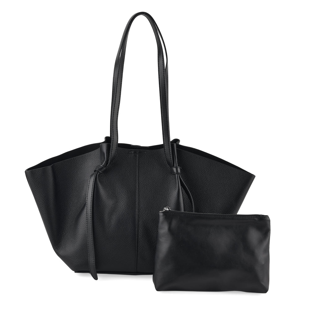 Leather Patterned Tote Bag (Size 52x10x25 cm) - Black_8481783