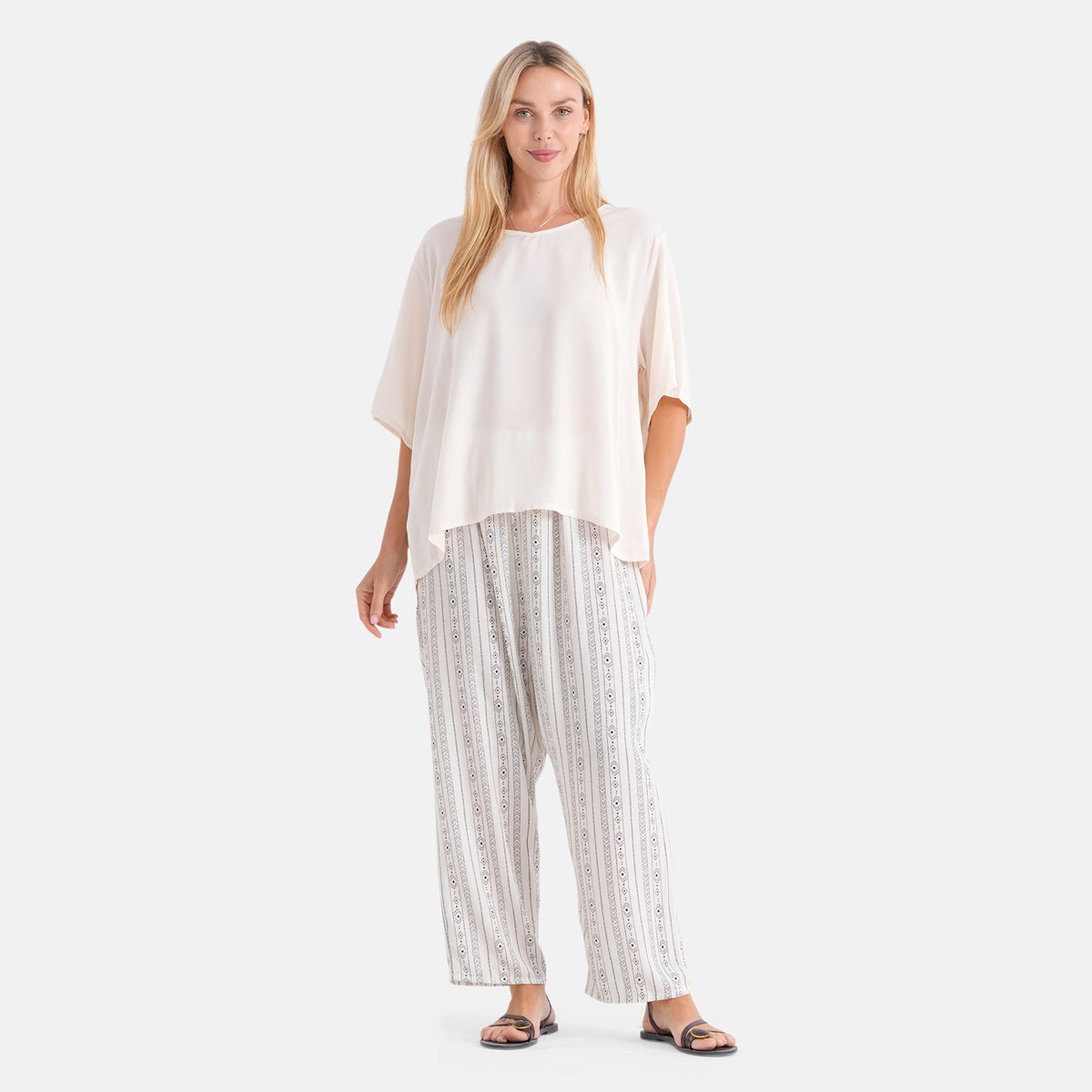 - Maisi Relax-Fit Loungewear Co-Ord Set (Size M, 12-14) - Beige