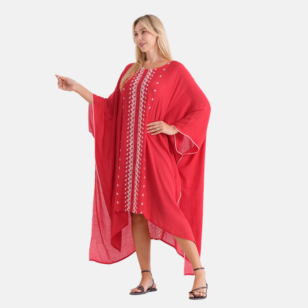 & Maisi Embroidery Top (Size - One Size) - Red_8483191