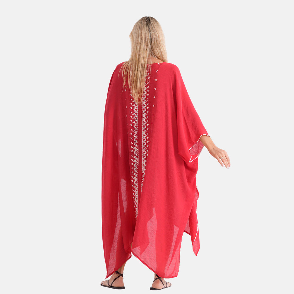 & Maisi Embroidery Top (Size - One Size) - Red_8483191_2