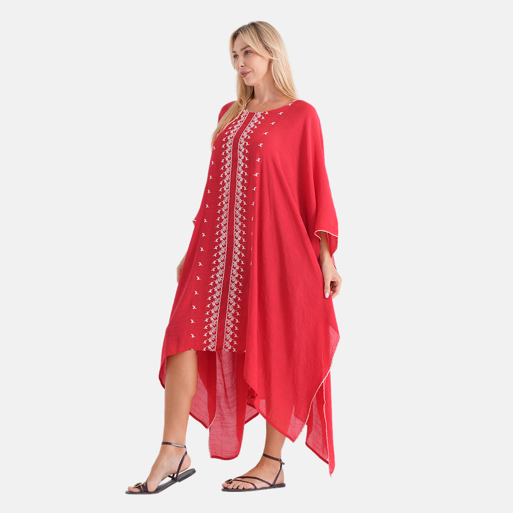 & Maisi Embroidery Top (Size - One Size) - Red_8483191_3