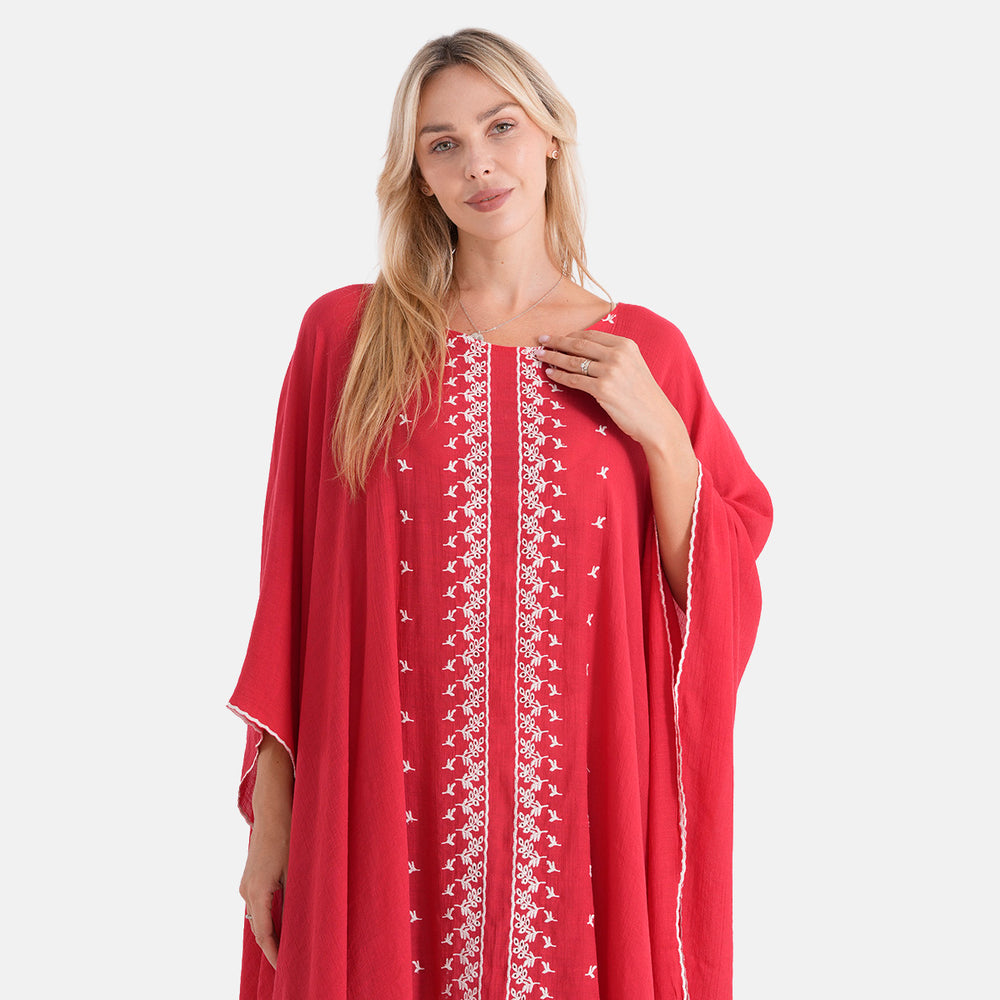 & Maisi Embroidery Top (Size - One Size) - Red_8483191_4