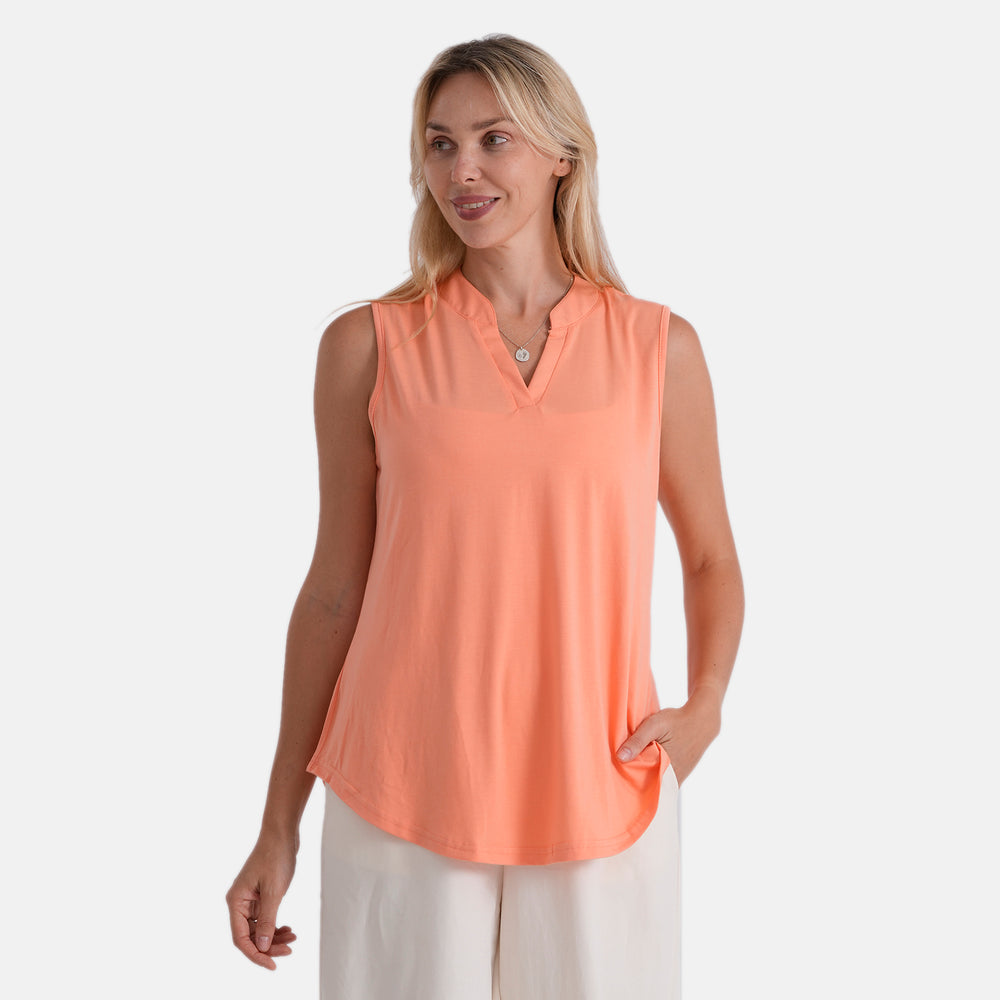 & Maisi Sleeveless Relax Fit Blouse (Size L, 16-18) - Coral_8483209