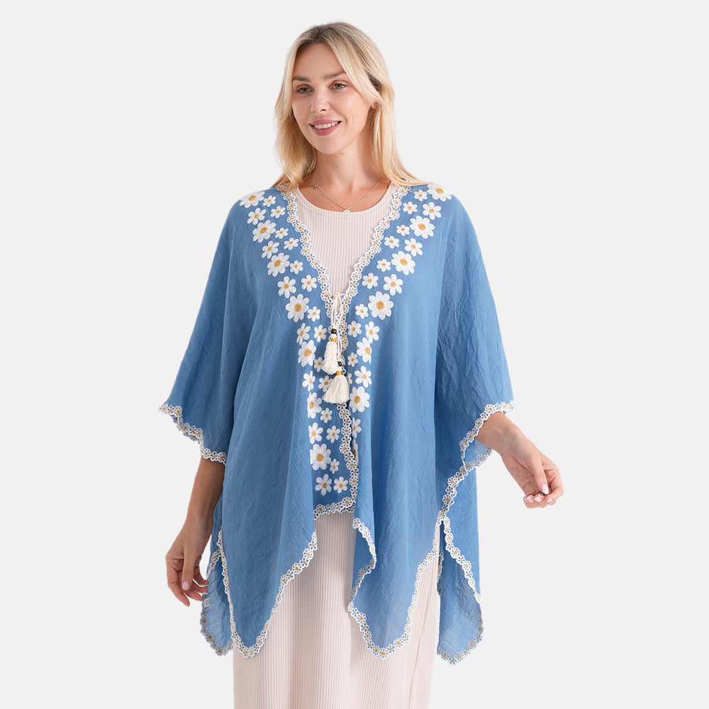 & Maisi Patterned Kimono (Size - One Size) - Blue & Black_8483644