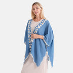 & Maisi Patterned Kimono (Size - One Size) - Blue & Black_8483644_3