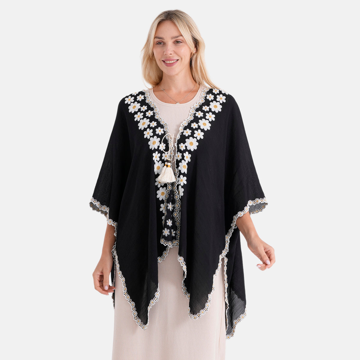 & Maisi Patterned Kimono (Size - One Size) - Brown & Black_8483646
